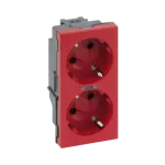 SIMON CONNECT Gniazdo podwójne S500 Schuko 2x230V~ 16A; z sygnalizacją; śrubowe; czerwony
