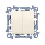 SIMON 10 WC-W5BLxxx-01-41xx Łącznik świecznikowy z podświetleniem LED i do wersji IP44 (moduł) 10AX, 250V~, zaciski śrubowe; krem Posiada wkładkę uszczelniającą pod klawisze