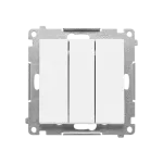 SIMON 55 WMDL-031xx5-111 Przycisk potrójny z podświetleniem LED (moduł) 10 AX, 250 V~, szybkozłącza; Biały mat