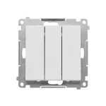 SIMON 55 WMDL-031xx5-114 Przycisk potrójny z podświetleniem LED (moduł) 10 AX, 250 V~, szybkozłącza; Jasnoszary mat