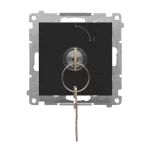 SIMON 55 WMDL-0K014x-149 Łącznik na kluczyk chwilowy – przycisk (moduł) 2 pozycyjny „0-I” styk N/O, 5 A, 250 V~; Czarny mat