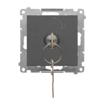 SIMON 55 WMDL-0K014x-116 Łącznik na kluczyk chwilowy – przycisk (moduł) 2 pozycyjny „0-I” styk N/O, 5 A, 250 V~; Grafitowy mat