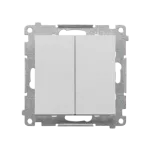 SIMON 55 WMDL-0P1xx3-143 Przycisk podwójny zwierny bez piktogramu (moduł) 10 AX, 250 V~, szybkozłącza; Aluminium mat