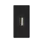 SIMON CONNECT TSC-K128B-14 Płytka K45/2 złącza USB typ A żeńskie 22,5x45mm + gniazdo; zaciski śrubowe; szary grafit