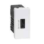 SIMON CONNECT TSC-K126C-9 USB ładowarka K45 (45x22,5) gniazdo typ A 5V/1,5A; czysta biel