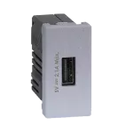 SIMON CONNECT TSC-K126D-8 USB ładowarka K45 (45x22,5) gniazdo typ A 5V/2,1A; aluminium