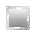 SIMON 54 WMDL-0612xx-043 Łącznik schodowy podwójny z podświetleniem (moduł) 10AX, 250V~, zaciski śrubowe; srebrny mat