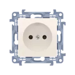 SIMON 10 WC-G1xxxxx-01-41xx Gniazdo wtyczkowe bez uziemienia pojedyncze (moduł) 16A, 250V~, zaciski śrubowe; kremowy