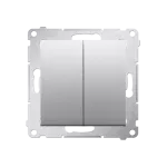 SIMON 54 WMDL-0P1xx2-043 Przycisk podwójny zwierny bez piktogramu (moduł) 10AX, 250V~, szybkozłącza; srebrny mat
