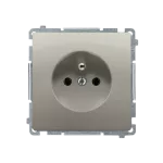 SIMON BASIC WMUW-00110x-H021 Gniazdo wtyczkowe z uziemieniem (moduł) 16A, 250V~, zaciski śrubowe; satynowy