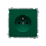 SIMON BASIC WMUW-00111x-Z021 Gniazdo wtyczkowe z uziemieniem (moduł), z przesłonami torów prądowych, 16A, 250V~, zaciski śrubowe; zielone
