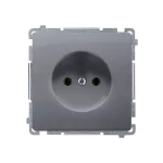 SIMON BASIC WMUW-00100x-4021 Gniazdo wtyczkowe bez uziemienia (moduł) 16A, 250V~, zaciski śrubowe; srebrny mat
