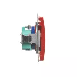 SIMON BASIC WMUW-01111x-A011 Gniazdo wtyczkowe DATA z uziemieniem i kluczem uprawniającym (moduł) 16A, 250V~, zaciski śrubowe; czerwone