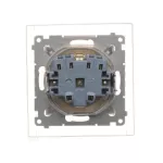 SIMON 54 WMDW-521111-041 Gniazdo Schuko do wersji IP44 z przesłonami z uszczelką ramki (moduł) 16A, 250V~, zaciski śrubowe, klapka transparentna; kremowy