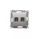 SIMON 54 WMDH-0XXXX2-043 Gniazdo HDMI podwójne (moduł); srebrny mat