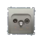 SIMON BASIC WMUA-03018z-H011 Gniazdo antenowe R-TV-SAT końcowe (moduł). 1x wejście: 5 MHz–2,4 GHz; satynowy Może być użyte jako gn.zakończ. do gn. przelot. R-TV-SAT