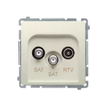 SIMON BASIC WMUA-03019z-9011 Gniazdo antenowe satelitarne podwójne końcowe SAT-SAT-RTV, (moduł). 2xwejście: SAT: 5–2400 MHz, RTV: 5–862 MHz; beż
