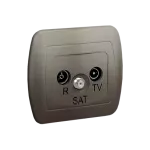 SIMON AKORD WMAA-43018x-H013 Gniazdo antenowe R-TV-SAT końcowe. Może być użyte jako gniazdo zakończeniowe do gniazd przelotowych R-TV-SAT; satynowy