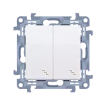 SIMON 10 WC-W6x2Lxx-01-11xx Łącznik schodowy podwójny z podświetleniem LED (moduł) 10AX, 250V~, zaciski śrubowe; biały