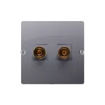 SIMON BASIC WMUG-010002-J011 Gniazdo głośnikowe pojedyncze -1 kolumna głośnikowa (moduł). Przekrój przew. dla wyjścia 6 mm2. Mocowanie na wkręty do puszki; stal inox