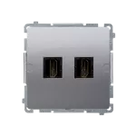 SIMON BASIC WMUH-0xxxx2-4011 Gniazdo HDMI podwójne (moduł); srebrny mat
