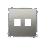 SIMON BASIC WMUK-P10000-H013 Pokrywa gniazd teleinformatycznych na Keystone płaska podwójna. Montaż na łapki lub wkręty; satynowy