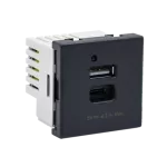 SIMON CONNECT TSC-K126G-14 USB ładowarka K45 (45x45) gniazdo typ A+C 5V/4,1A; szary grafit