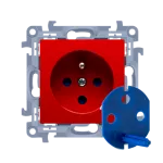 SIMON 10 WC-GD1xxxx-01-22xx Gniazdo DATA z kluczem uprawniającym (moduł) 16A, 250V~, zaciski śrubowe; czerwone