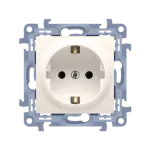 SIMON 10 WC-GSZ1Zxx-01-41xx Gniazdo wtyczkowe Schuko pojedyncze z przesłonami torów prądowych (moduł) 16A, 250V~, zaciski śrubowe; kremowy