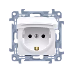 SIMON 10 WC-GSZ1Bxx-01-11xx Gniazdo wtyczkowe Schuko do wersji IP44 z uszczelką - klapka w kolorze pokrywy (moduł) 16A, 250V~, zaciski śrubowe; biały