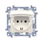 SIMON 10 WC-GSZ1Bxx-01-41xx Gniazdo wtyczkowe Schuko do wersji IP44 z uszczelką - klapka w kolorze pokrywy (moduł) 16A, 250V~, zaciski śrubowe; krem