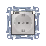 SIMON 10 WC-GSZ1Bxx-01-41Ax Gniazdo wtyczkowe Schuko do wersji IP44 z uszczelką - klapka transparetna (moduł) 16A, 250V~, zaciski śrubowe; krem