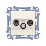 SIMON 10 WC-ASKxxxx-01-41xx Gniazdo antenowe R-TV-SAT końcowe / zakończeniowe do gniazda przelotowego (moduł). 1x wejście: 5 MHz-2,4 GHz; krem