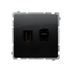SIMON BASIC WMUH-01xxx1-Y011 Gniazdo HDMI + RJ45 kat.6. (moduł); czarny
