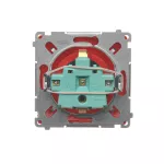 SIMON BASIC WMUW-02111x-A011 Gniazdo wtyczkowe z uziemieniem Schuko (moduł), z przesłonami torów prądowych, 16A, 250V~, zaciski śrubowe; czerwone