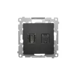 SIMON 54 WMDH-01xxx1-049 Gniazdo HDMI + RJ45 kat.6. (moduł); czarny mat