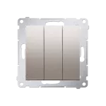 SIMON 54 WMDL-0312xx-044 Przycisk potrójny z podświetleniem LED (moduł) 10AX, 250V~, szybkozłącza; złoty mat