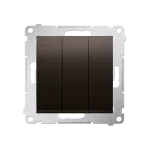 SIMON 54 WMDL-0312xx-046 Przycisk potrójny z podświetleniem LED (moduł) 10AX, 250V~, szybkozłącza; brąz mat