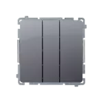SIMON BASIC WMUL-020xx3-4011 Przycisk potrójny (moduł) 10AX, 250V~, szybkozłącza; srebrny mat
