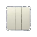 SIMON BASIC WMUL-020xx4-9011 Przycisk potrójny z podświetleniem LED (moduł) 10AX, 250V~, szybkozłącza; beż