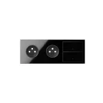 SIMON 100 W100-10020322x-138 Panel 3-krotny: 2 gniazda + 2 klawisze; czarny