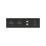 SIMON 100 W100-10020407x-238 Panel 4-krotny: 2 gniazda + 2x1 ładowarka USB + 2xRJ45; czarny mat