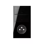 SIMON 100 W100-10020222x-138 Panel 2-krotny: 1 gniazdo + 2 klawisze; czarny