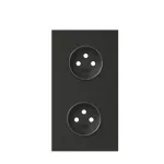 SIMON 100 W100-10020220x-238 Panel 2-krotny: 2 gniazda zasilające; czarny mat