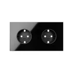 SIMON 100 W100-10020202x-138 Panel 2-krotny: 2 gniazda zasilające; czarny