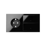 SIMON 100 W100-10020204x-138 Panel 2-krotny: gniazdo + 2 klawisze; czarny