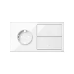 SIMON 100 W100-10020204x-130 Panel 2-krotny: gniazdo + 2 klawisze; biały
