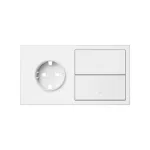SIMON 100 W100-10020204x-230 Panel 2-krotny: gniazdo + 2 klawisze; biały mat