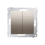 SIMON 54 WMDL-06120x-044 Łącznik schodowy podwójny z podświetleniem bez piktogramu (moduł) 10AX, 250V~, zaciski śrubowe; złoty mat