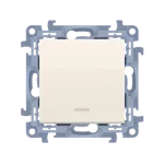 SIMON 10 WC-W6Lxx-01-0-41xx Łącznik uniwersalny-schodowy bez piktogramu z podśw.LED (moduł) 10AX, 250V~, zac.śrubowe; krem. Może być użyty jak schodowy lub jednobiegunowy